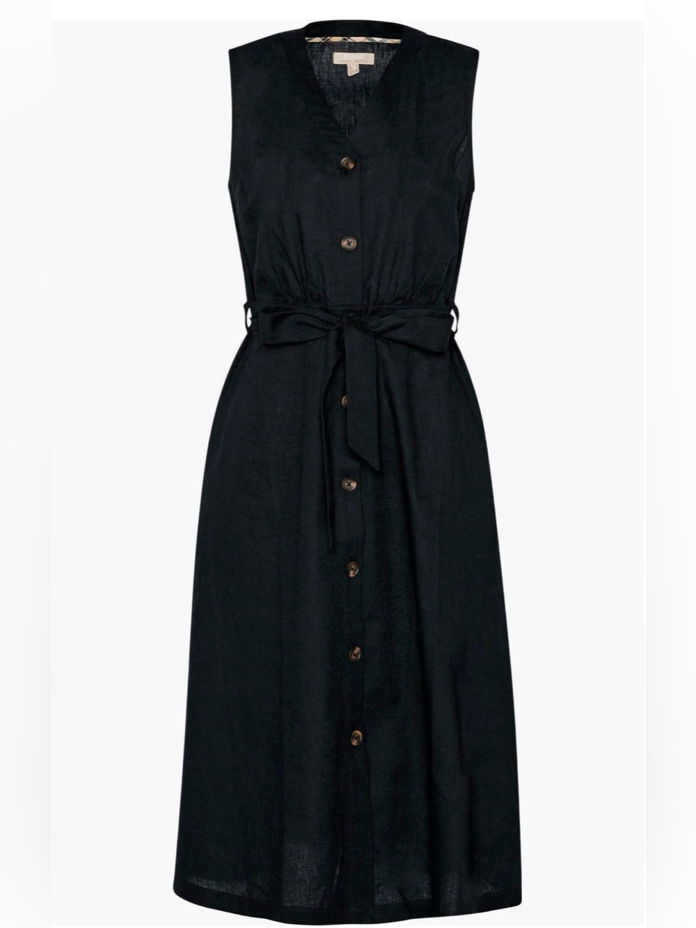 Barbour Elsie Button Front Cotton & Linen Midi Dress NWOT - sz 2